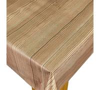 Karina Home Amber Wood Effect Plank PVC Oilcloth Wipe Clean Tablecloth (Brown, 300 x 140cm)