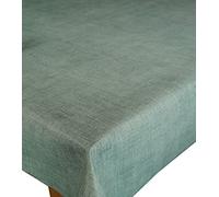 Karina Home Duck Egg Green Linen Look Wipe Clean Tablecloth Vinyl PVC Table Cover Wipeable Table Cloth (Duck Egg Green, 250cm x 140cm)