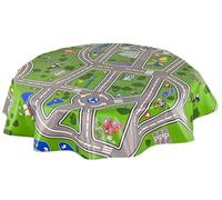 Karina Home Fun Childrens Road Map Kids Wipe Clean Tablecloth Round 138cm