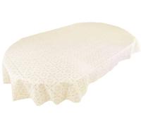 Karina Home Oval Cream Angel Lace Wipe Clean Tablecloth Vinyl PVC Table Cover Wipeable Table Cloth (Cream Angel, Oval 180cm x 140cm)
