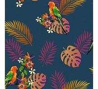 Karina Home Parrots Jungle Blue PVC Wipe Clean Tablecloth 120cm x 120cm