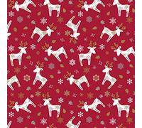 Karina Home Scandi Christmas Reindeer PVC Vinyl Wipe Clean Oilcloth Tablecloth (140cm x 140cm, Red)