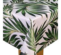 Karina Home Tropical Beach Palm Leaves Tex Wipe Clean Tablecloth Vinyl PVC Table Cover Wipeable Table Cloth (Green, 120cm x 120cm)