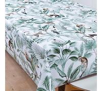 Karina Home Tropical Monkey Jungle White Wipe Clean Tablecloth Vinyl PVC Table Cover Wipeable Table Cloth 400cm x 140cm