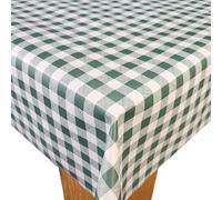 Karina Home Wholesale Wipe Clean Table Cloth Vinyl Oilcloth, Full 20m Roll, Green 12mm Gingham Check