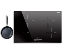 Karinear 77cm Induction Hob 4 Zone Built in Electric Hob Slider Control with Pause Timer Safe Lock 7200W,220V, No Plug(come with a pot)