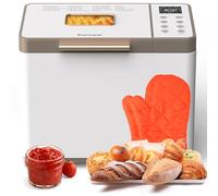Karinear Bread Maker, Upgrade 20 Function Bread Machine with Gloves, 15 H Timer & 20 Preset Function, 2LB Stainless Steel Bread Maker Machine with 3 Loaf Sizes 3 Crust Colors