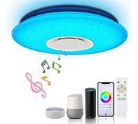 Kariosid 15.75Inch LED Ceiling Light Compatible with APP and Alexa,36W Dimmable Color Changing Ceiling Lights with Bluetooth Speaker,Large Lighting Space Suitable for Living Room,Bedroom,Kitchen