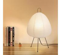 Kariosid Japanese Paper Lamp,Noguchi Style Table Light,Japanese Decor Rice Paper Lantern Lamp,Handmade Akari Floor Light,White Cozy Japandi Style LAMP for Living Room,Bedside(Noguchi Desk lamp)