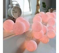 Kariosid String Light LED,20LEDs Beautiful Pink Cotton Ball,Warm White Lighting 3.3M Fairy Lights,Battery Powered Ideal Decoration for Party/Wedding/Christmas/Party