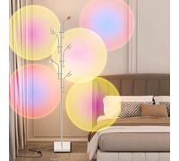 Kariosid Sunset Floor lamp,LED Five Head Halo Projector Adjustable Chrome Floor Lamp,3000K Floor Lamp with Replaceable Color Filters,69in Mood Light Ambient Decor Lighting for Bedroom,Living Room