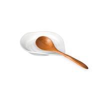 Karisky Spoon Rest for Stove Top, 5 Inch Ceramic Spoon Holder for Counter, Cooking Spoon Holder for Utensils, Coffee Spoons, Spatula, Ladle, Tongs, White