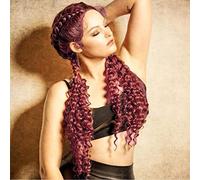 Karissa Hair Wine Red Double Braid Wig, Synthetic Lace Front, 26 Inch, 22.5 Inch Cap, Heat Resistant, Wig for Women, Beauty Wigs