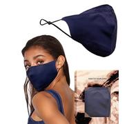 KARIZMA 90210 Silk Mask in Navy Blue 19 Momme 100% Mulberry Silk 6A Grade Fabric Face Mask with 2 filters