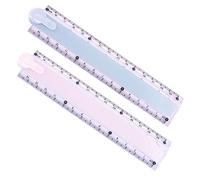 Karjiaja 2 PCS Plastic Folding Ruler - 30Cm Transparent Geometric Ruler For School, Kids, Office