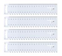 Karjiaja 23 cm Hand Measure Set, Sewing Ruler Set, Plastic, 4 Pieces, Multifunctional Application, Easy to Carry, Black Characters and White Background