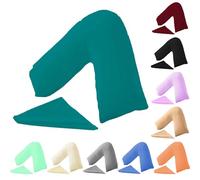 KARKARM Easycare Plain Dye V Shaped Pillowcases Covers 2 Pack, V Neck Pillow Covers for Adults Orthopedic Pregnancy Nursing, Large V Pillow Cases Teal, 73x34cm