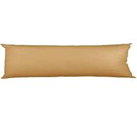 KARKARM Extra Large Bolster Pillow Case 4ft 6inch - Flannelette 100% Brushed Cotton Bolster Pillowcases for Double Bed - Multipurpose Full Body Bolster Bed Pillow Covers 54"" x 19"", Latte