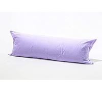 KARKARM Extra Large Bolster Pillow Case 4ft 6inch - Flannelette 100% Brushed Cotton Bolster Pillowcases for Double Bed - Multipurpose Full Body Bolster Bed Pillow Covers 54" x 19", Lilac