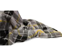 KARKARM Fleece Tartan Check Throw Blanket Double Teddy Fleece Printed Throws for Sofa Bed Large Checked Blankets for Home Car Travel (Grey, 150 x 200 cm)