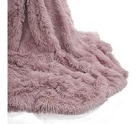 KARKARM Fluffy Fur Fleece Throw Double Bed (Blush) Warm Cosy Sherpa Fleece Blanket Large Size - Super Soft Shaggy Faux Fur Throws Blankets for Sofas Chair 150x200cm