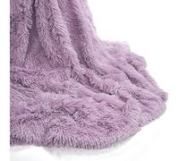 KARKARM Fluffy Fur Fleece Throw Double Bed (Lilac) Warm Cosy Sherpa Fleece Blanket Large Size - Super Soft Shaggy Faux Fur Throws Blankets for Sofas Chair 150x200cm