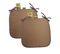 KARKARM New Chair Cushion Seat Pads Set of 2 Brown (38 x 38 cm) Solid Plain Dining Chair Seat Cushion Pads with Ties for Indoor Home Office Kitchen Patio Garden
