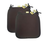 KARKARM New Chair Cushion Seat Pads Set of 2 Chocolate (38 x 38 cm) Solid Plain Dining Chair Seat Cushion Pads with Ties for Indoor Home Office Kitchen Patio Garden