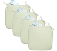 KARKARM New Chair Cushion Seat Pads Set of 4 Cream (38 x 38 cm) Solid Plain Dining Chair Seat Cushion Pads with Ties for Indoor Home Office Kitchen Patio Garden