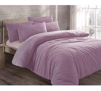 KARKARM New Teddy Bear Sherpa Fleece King Size Duvet Cover Set - Teddy Fleece Duvet Cover Kingsize with 2 Pillow Cases - Plain Reversible Winter Warm Bedding Quilt Covers Sets, Lilac