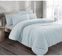 KARKARM New Teddy Bear Sherpa Fleece King Size Duvet Cover Set - Teddy Fleece Duvet Cover Kingsize with 2 Pillow Cases - Plain Reversible Winter Warm Bedding Quilt Covers Sets, Duck Egg