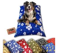 KARKARM Pack of 2 Printed Large Size Pet Dog Bed Cushion Pillows for Crate Cage, Zip Removable Washable Cover Mattress Dog Pillow Pet Cushions Liner Supplies Random Design 28 x 38 inches