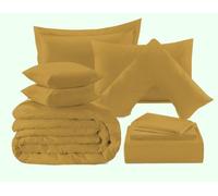 KARKARM Plain Dye Mustard Bedding Set, Complete Bedding Collection, Mustard Bed Linen Sets, V Pillow case, V Pillowcase
