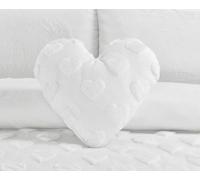 KARKARM Teddy Fleece Hearts Pattern Duvet Cover Sets Fluffy Fleece Warm Cosy Soft Polyester Complete Bedding Quilt Covers Set (White, Filled Heart Cushion)