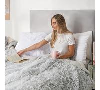 KARKARM Teddy Fleece Kuddly Weighted Blankets Fluffy Sherpa Long Fur Weighted Blanket Anti Anxiety Heavy Weight Blanket (Silver, King 150x200cm 8KG)