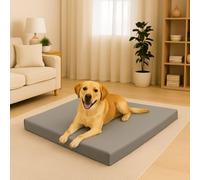 KARKARM Waterproof Dog Bed Crate Mat for Pets Cats, 5cm Thick Cushion Pad for Dogs Cats Indoor Outdoor Pet Mattress Pad with Removable Washable Zip Cover Large XXL All Breed Size 70x95cm, Grey