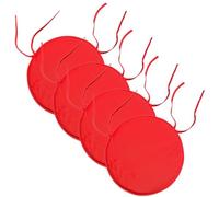 KARKARM Waterproof Seat Pads Set of 4, Indoor/Outdoor Round Seat Cushion Pad for Garden/Patio Dining/Bistro Chairs, 35cm Diameter Small/Large Round Seat Pads with Ties (Red)