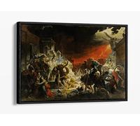 Karl Brullov, The Last Day of Pompeii Canvas Floater Frame Print Picture Art - Black Frame 12 inch wide x 8 inch high