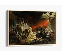 Karl Brullov, The Last Day of Pompeii Canvas Floater Frame Print Picture Art - Light Oak Frame 24 inch wide x 16 inch high