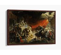 Karl Brullov, The Last Day of Pompeii Canvas Floater Frame Print Picture Art - Walnut Frame 30 inch wide x 20 inch high