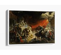 Karl Brullov, The Last Day of Pompeii Canvas Floater Frame Print Picture Art - White Frame 18 inch wide x 12 inch high