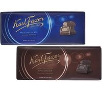 Karl Fazer Blue Original Milk Chocolate Bar and 47% Dark Chocolate Bar - 200 g / 7.05 oz each by Karl Fazer