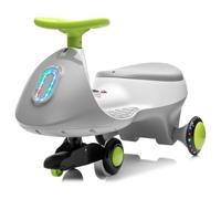 Karl home 12V 2-in-1 Electric Wiggle Car for Kids, Grey & White | Rechargeable Battery Swing Car, Electric & Manual 2 Modes, Anti-Rollover, 360° Steering, Bluetooth, Flashing Wheels