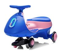 Karl home 12V Electric Wiggle Car for Kids, 2-in-1 Ride on Toy, Blue & Pink | Rechargeable Battery Swing Car, Electric & Manual 2 Modes, Anti-Rollover, 360° Steering, Bluetooth, Flashing Wheels
