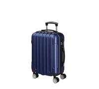 Karl home 20 Inch Lightweight Travel Cabin Bag - Carry on Luggage ABS Hard Shell Suitcase Small Medium Large Size, 4 Dual Spinner Wheels & Combination Lock, Blue (55x23x36cm)