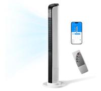 Karl home 42" Tower Fan for Bedroom, Smart Floor Fan with App & Remote Control, Digital Display, Adjustable Oscillating, 3 Speeds, 3 Modes & 12H Timer, Bladeless Quiet Fan for Cooling Home Office