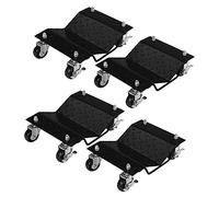 Karl home 4PCS Car Wheel Dolly, 2722 KG Capacity Heavy Duty Vehicle Mover with Lockable Casters & Handle, Tire Skates for Moving Cars, Trucks, Motorcycles in Garage Auto Repair, Black