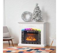 Karl home Electric Fireplace Suite, Fire Insert TV Stand up to 55'', Electric Fires and Surrounds with Remote Control, and Overheat Protection 6 LED Flame Colors White