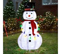 Karl home Light Up Snowman, Large Outdoor Christmas Decorations with 100 LED, 20 Multicolor Lights, Top Hat, Scarf, Pre-Lit Lighted Xmas Snowman Ornaments Gifts for Home Garden Indoor
