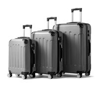 Karl home Lightweight Suitcase Set, 3-Piece ABS Hard Shell Luggage with 4 Spinner Wheels & Resilient Handle, Durable Cabin Suitcase for Travel, (Silver, 20/24/28)